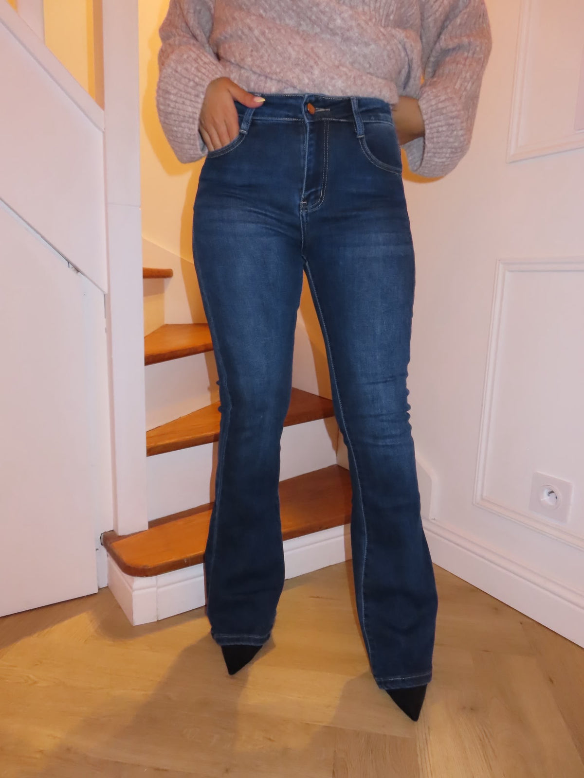 Jean flare taille haute