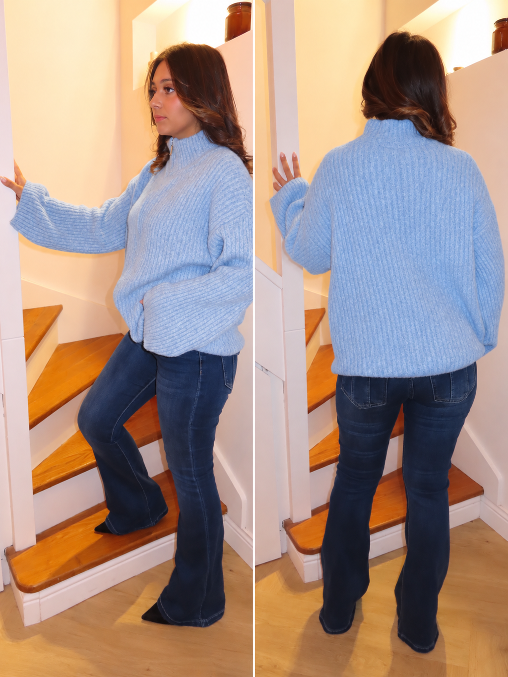 Gilet maille douce col montant