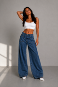 Jean large taille haute