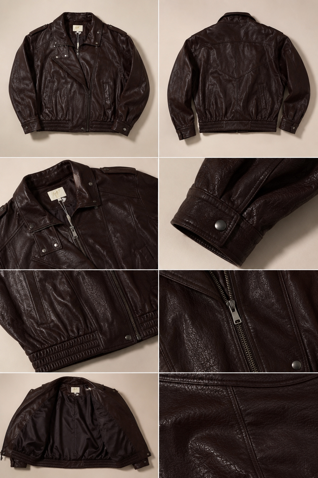 Veste oversize en simili cuir