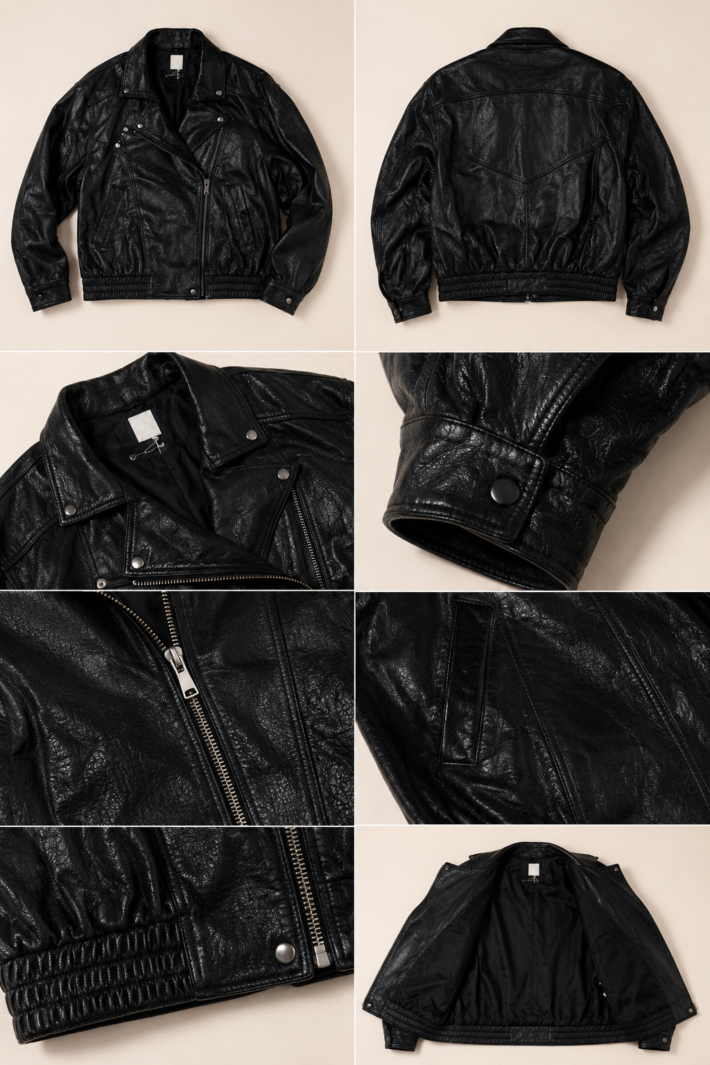 Veste oversize en simili cuir