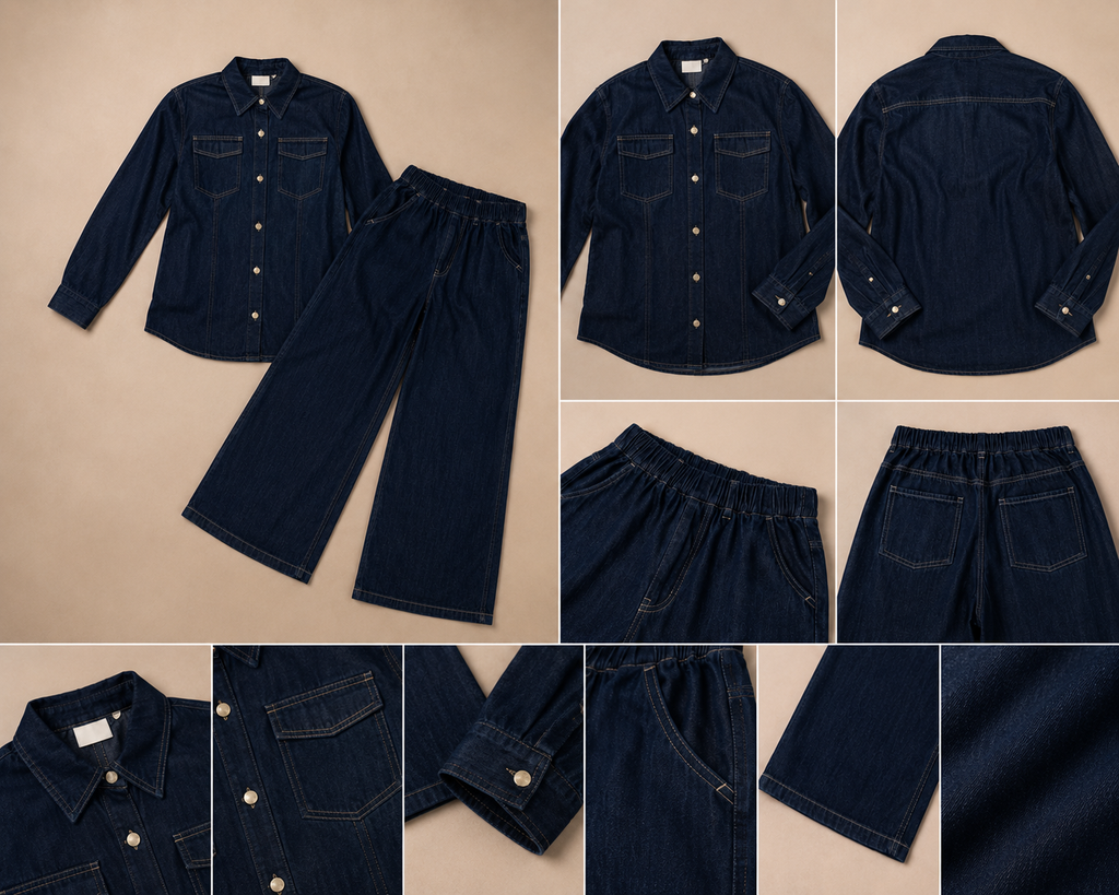Ensemble en jean oversize ceinturé