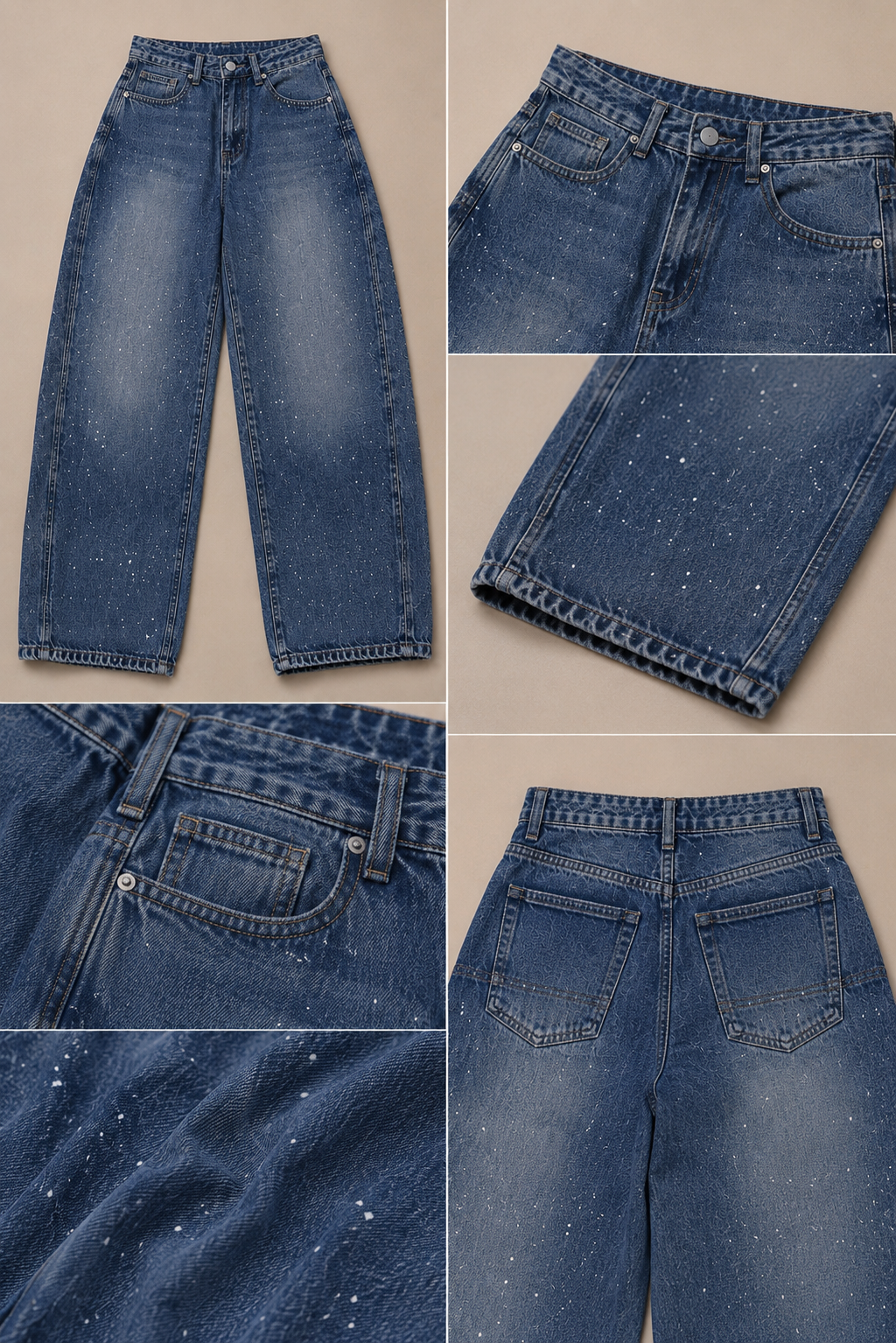 Jean large effet paint
