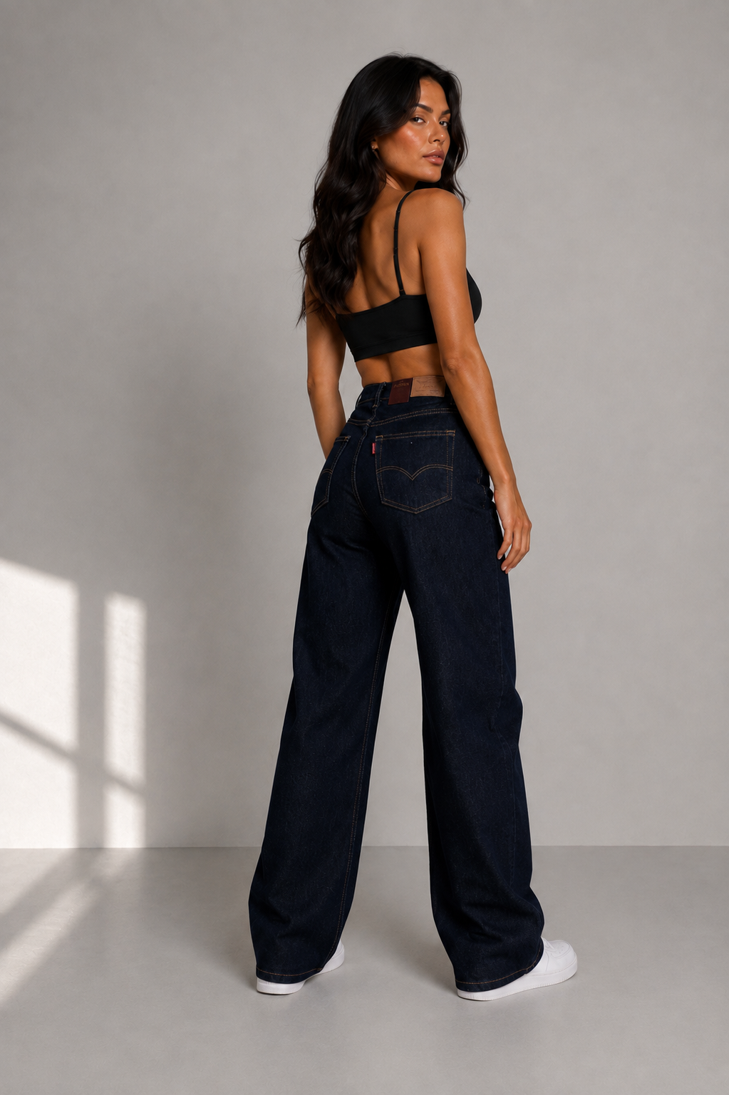 Jean large denim brut