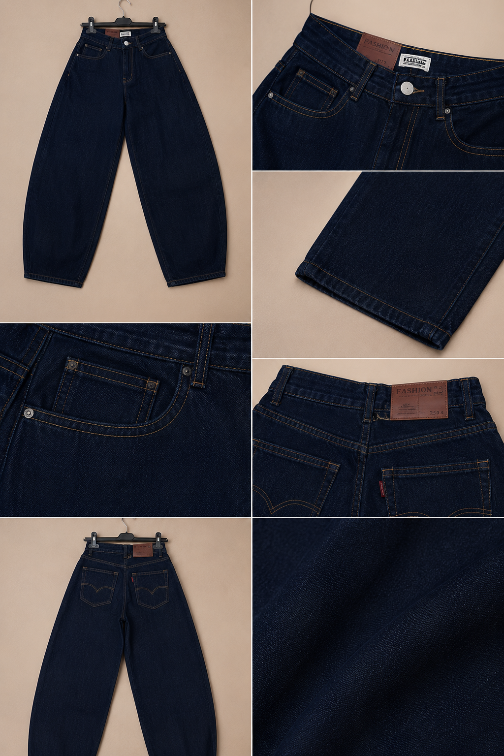 Jean large denim brut