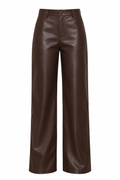 Pantalon large en simili cuir