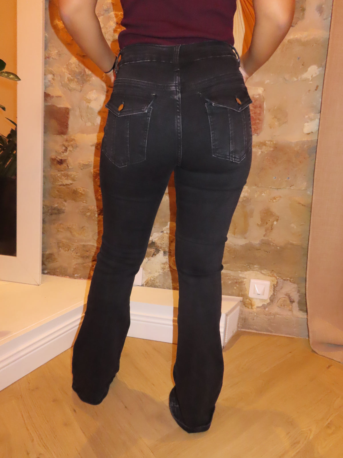 Jean flare taille haute