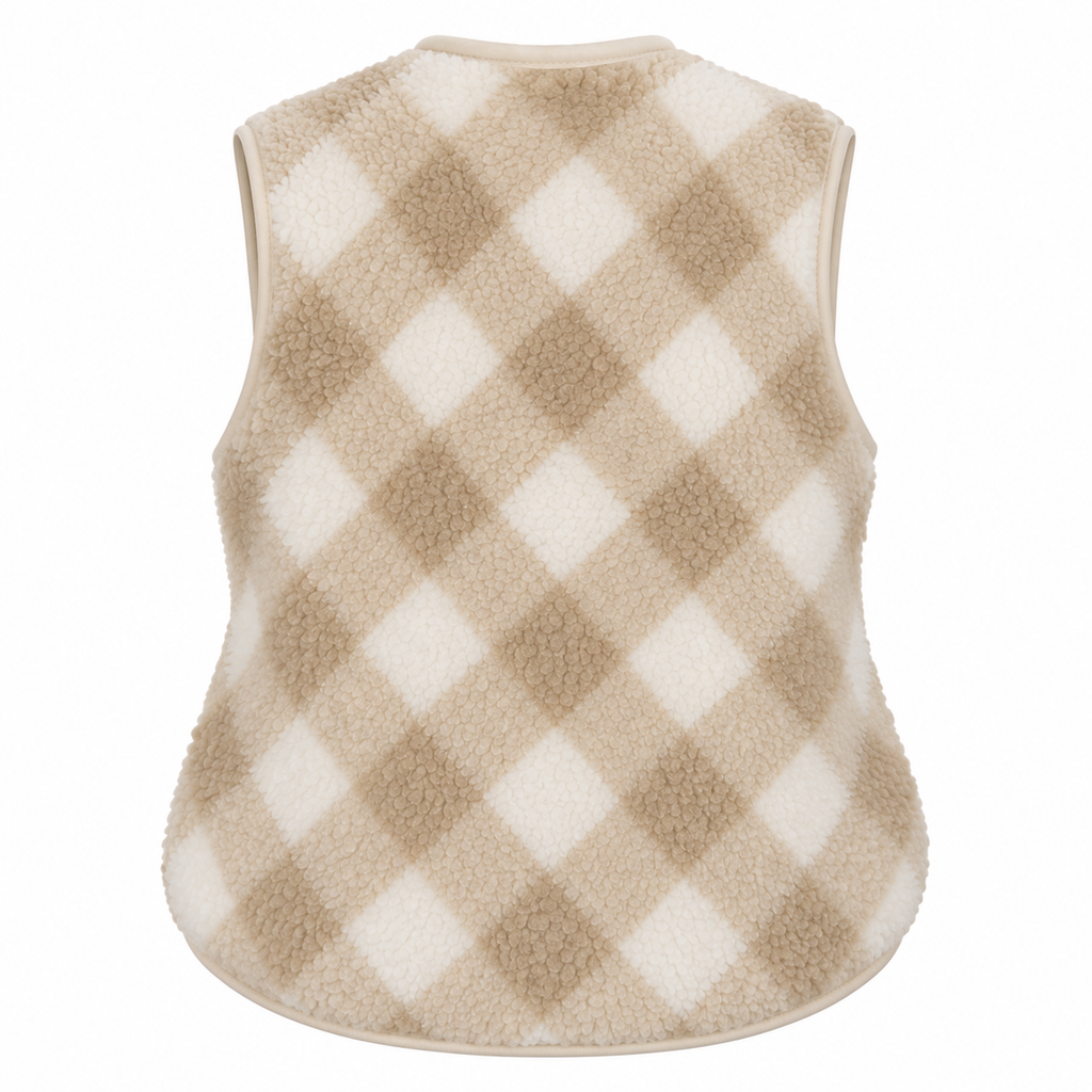 Gilet sherpa à carreaux
