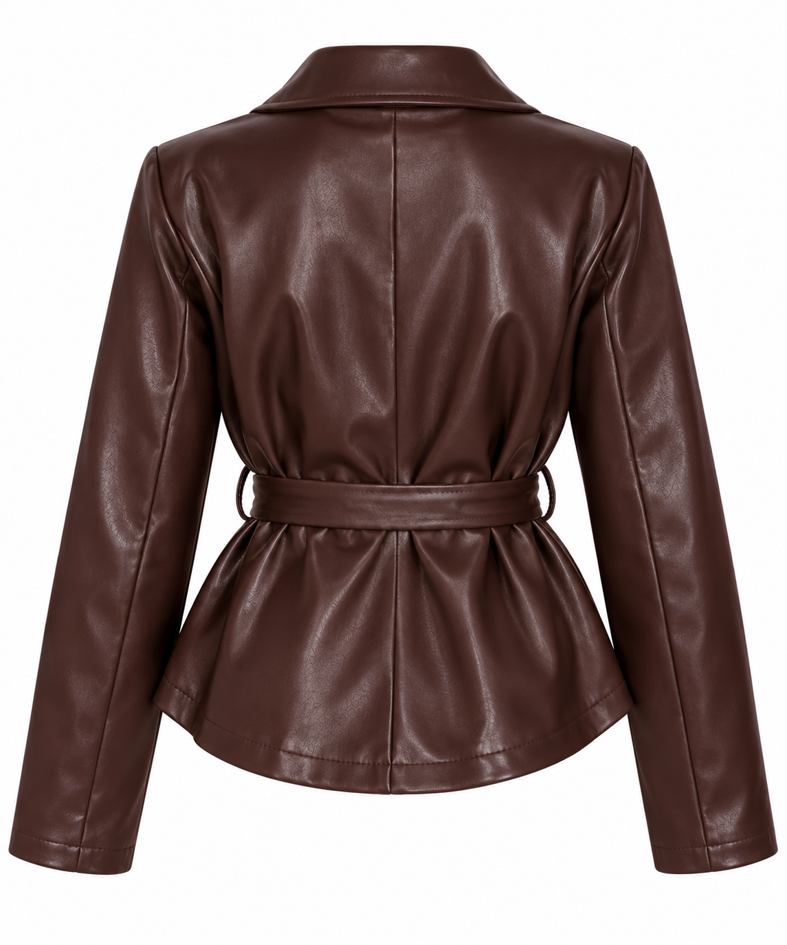 Veste blazer ceinturée en simili cuir