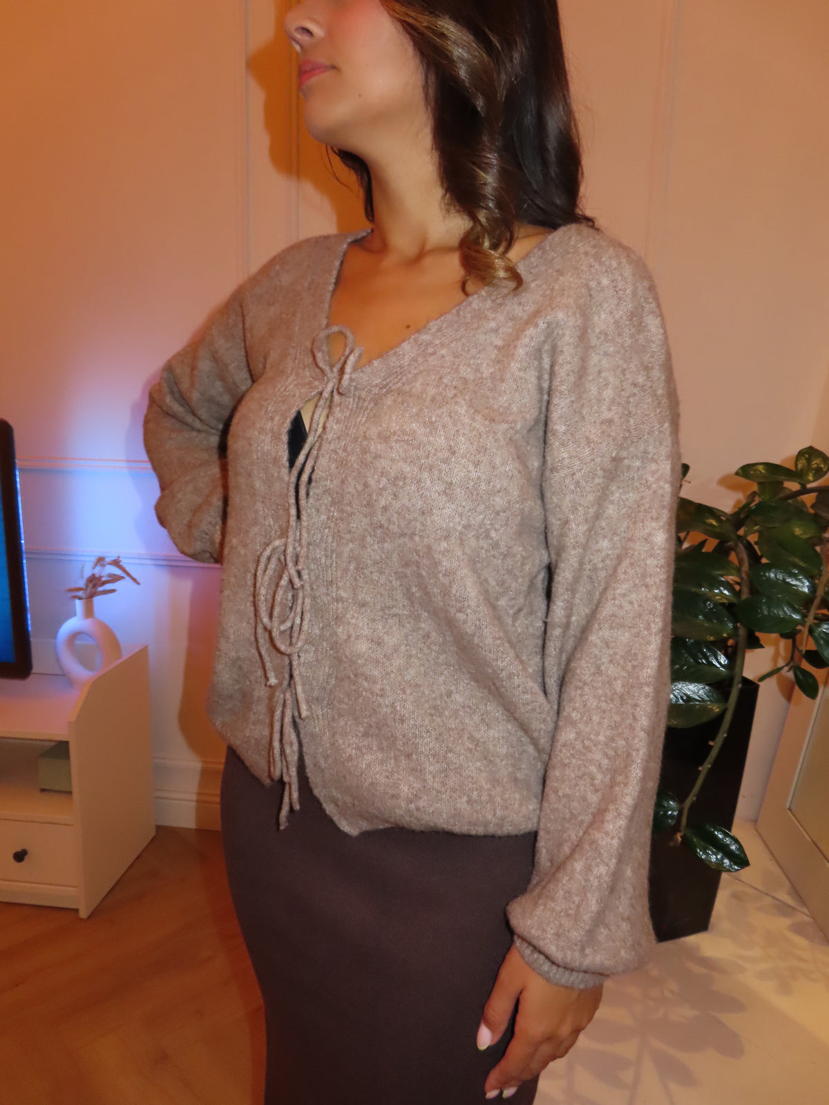Gilet en maille à nouettes