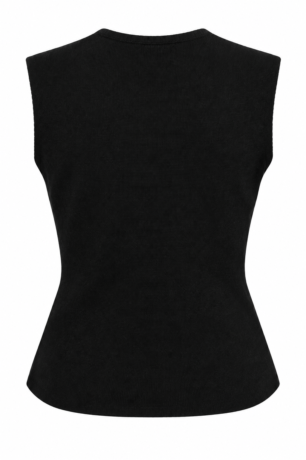 Top maille sans manches à boutons coquillage