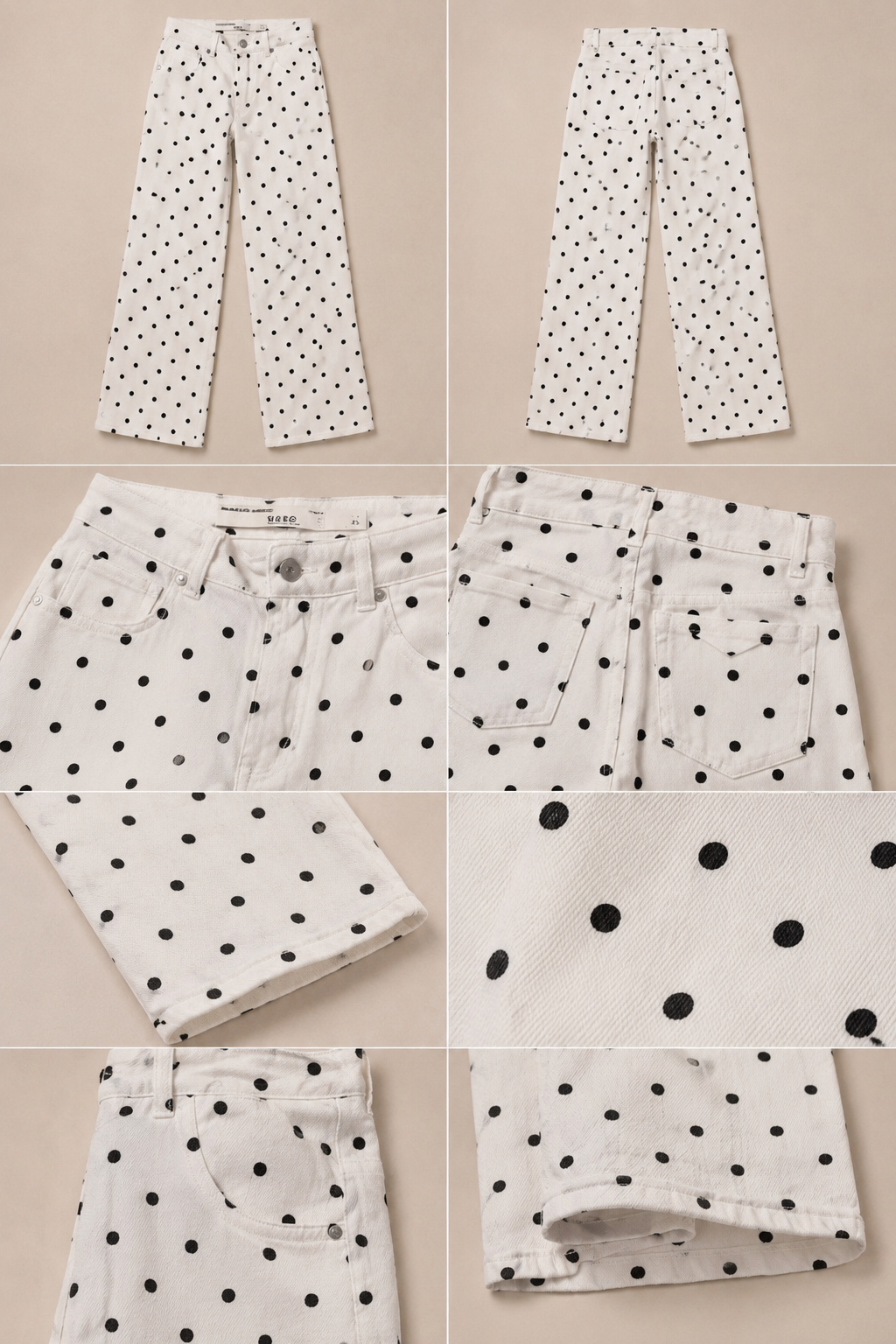 Pantalon large à pois