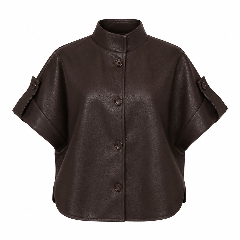 Veste boxy en simili cuir