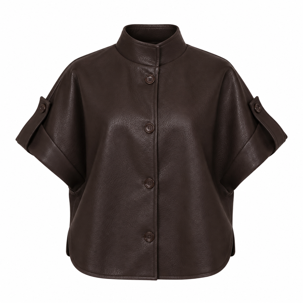 Veste boxy en simili cuir