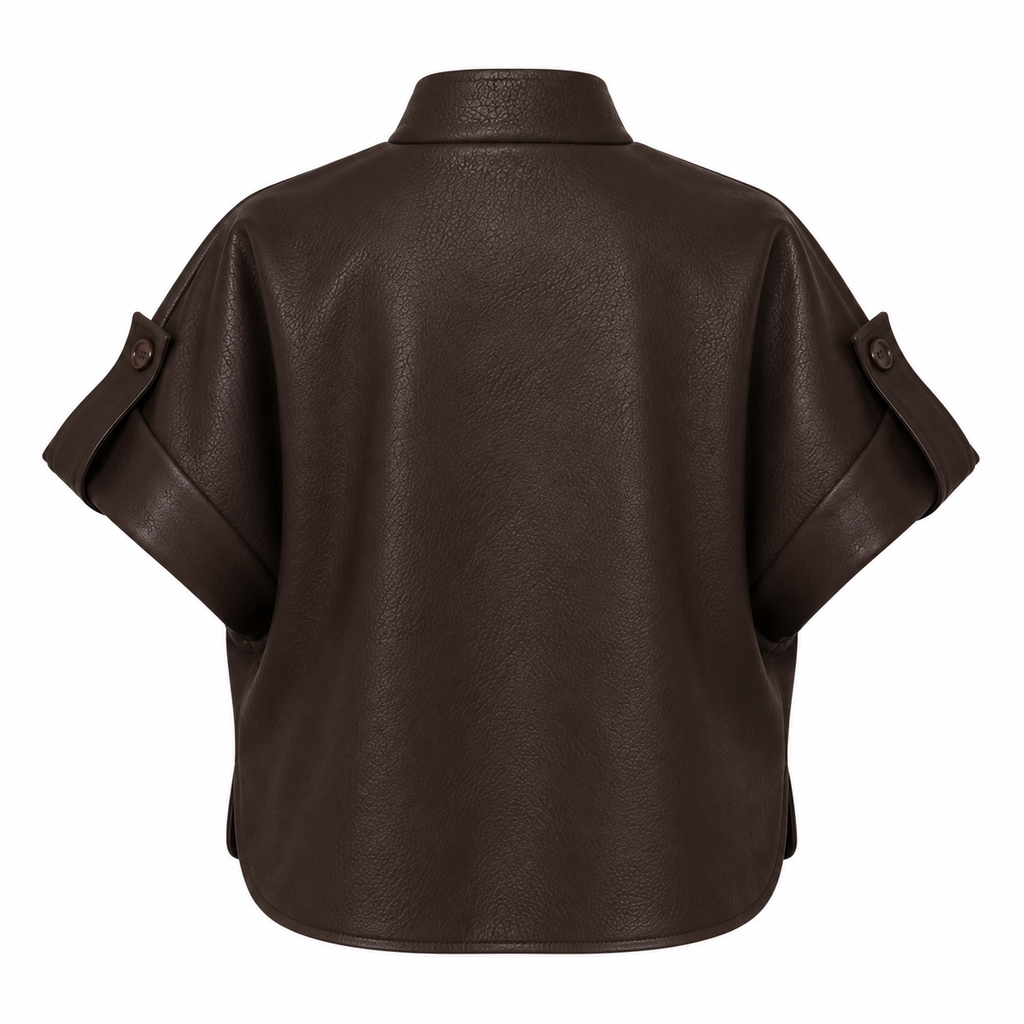 Veste boxy en simili cuir