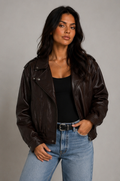 Veste oversize en simili cuir