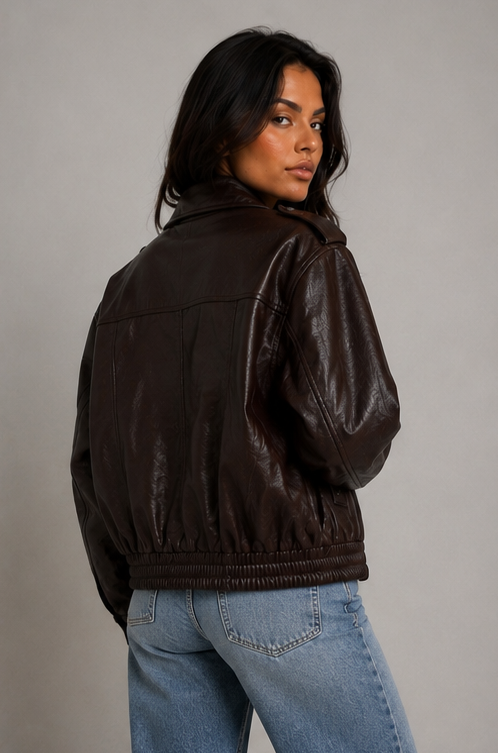 Veste oversize en simili cuir